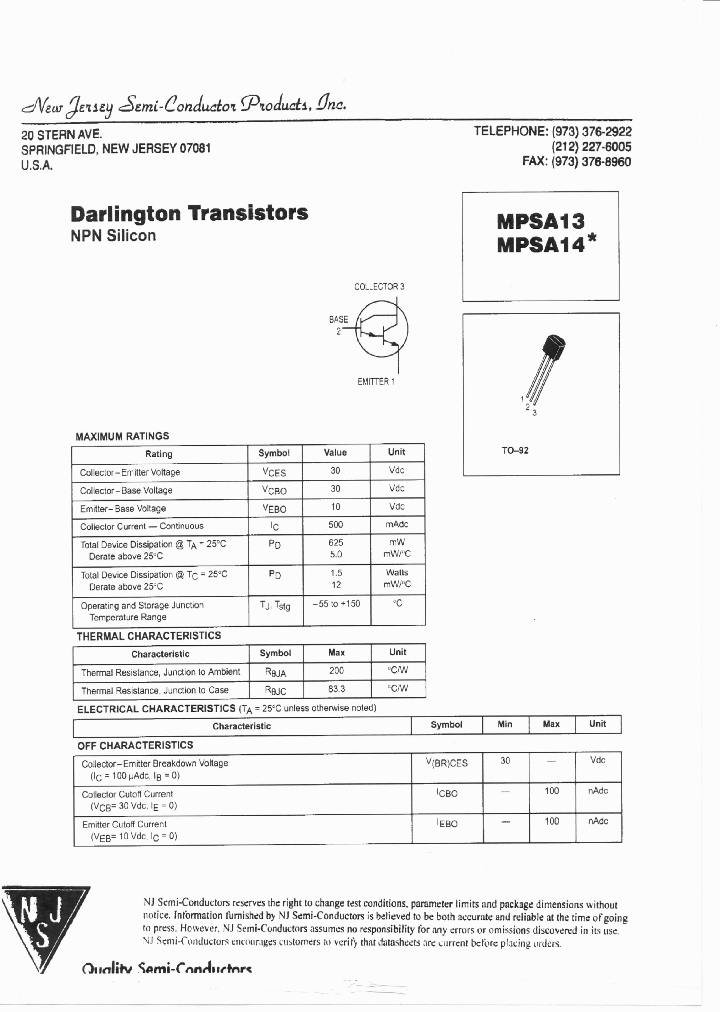 MPSA13_8301629.PDF Datasheet