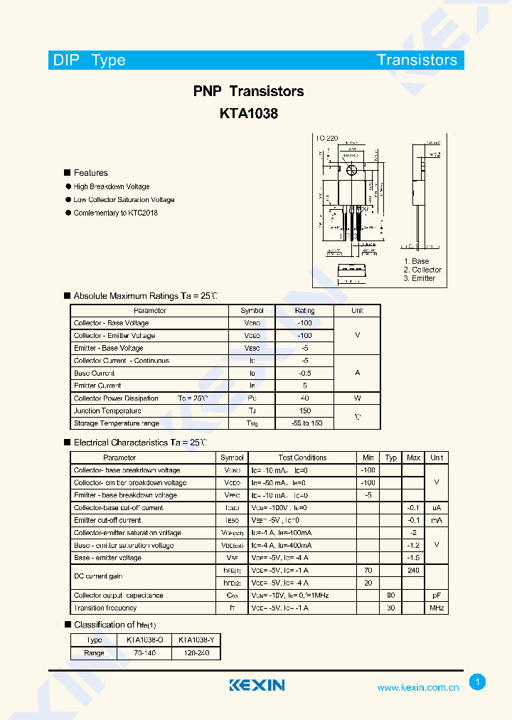 KTA1038-O_8303530.PDF Datasheet