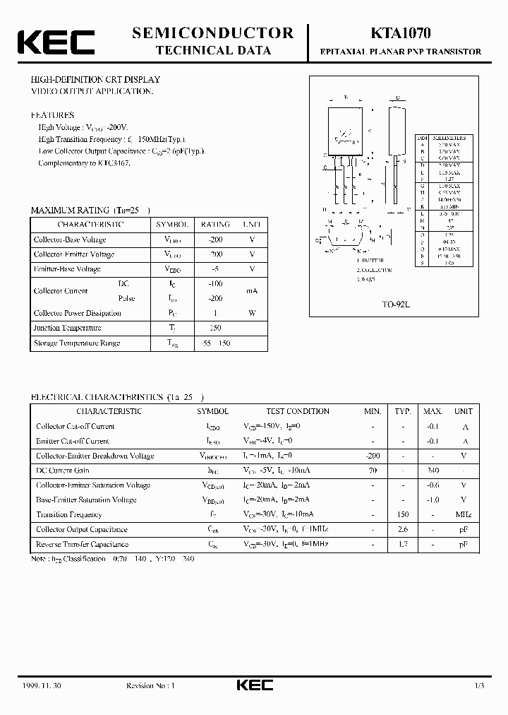 KTA1070_8303540.PDF Datasheet