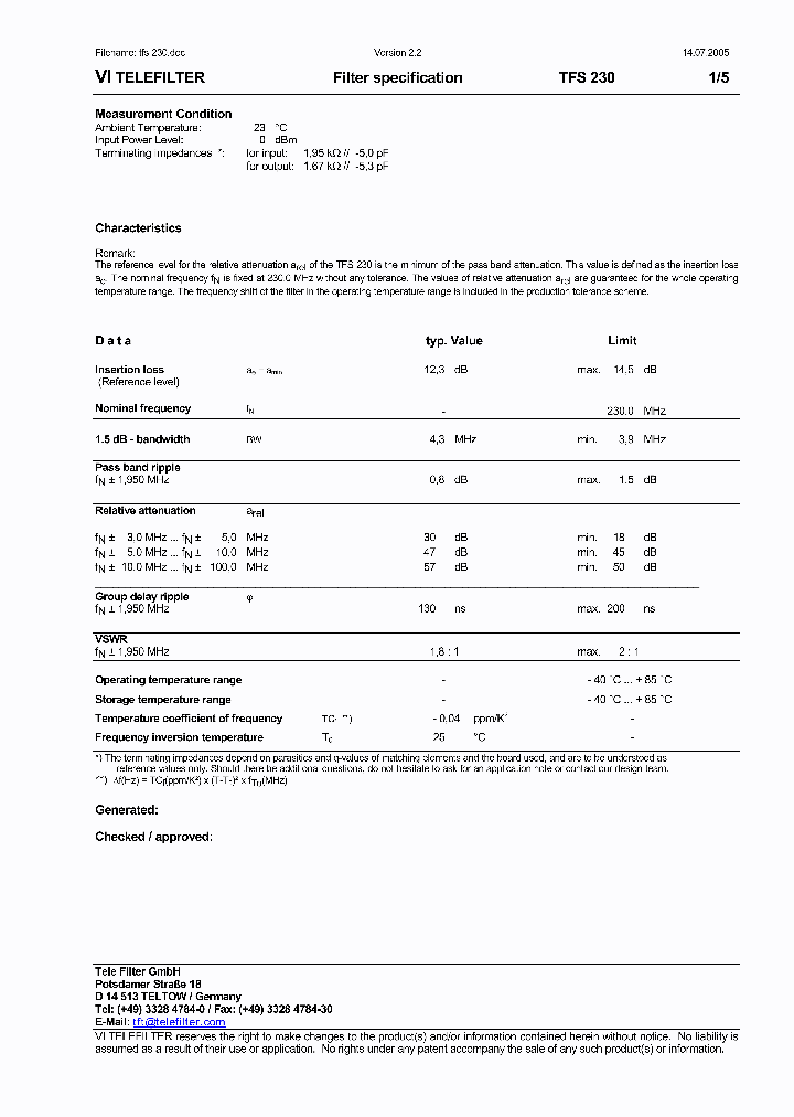 TFS230-05_8303553.PDF Datasheet