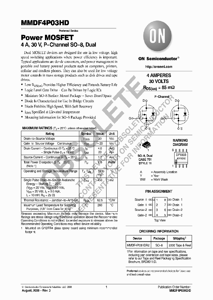 MMDF4P03HD_8303717.PDF Datasheet