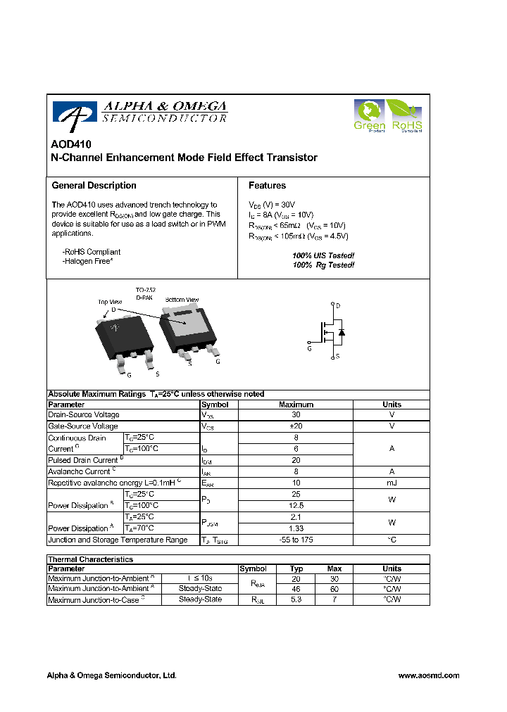 AOD410_8305534.PDF Datasheet
