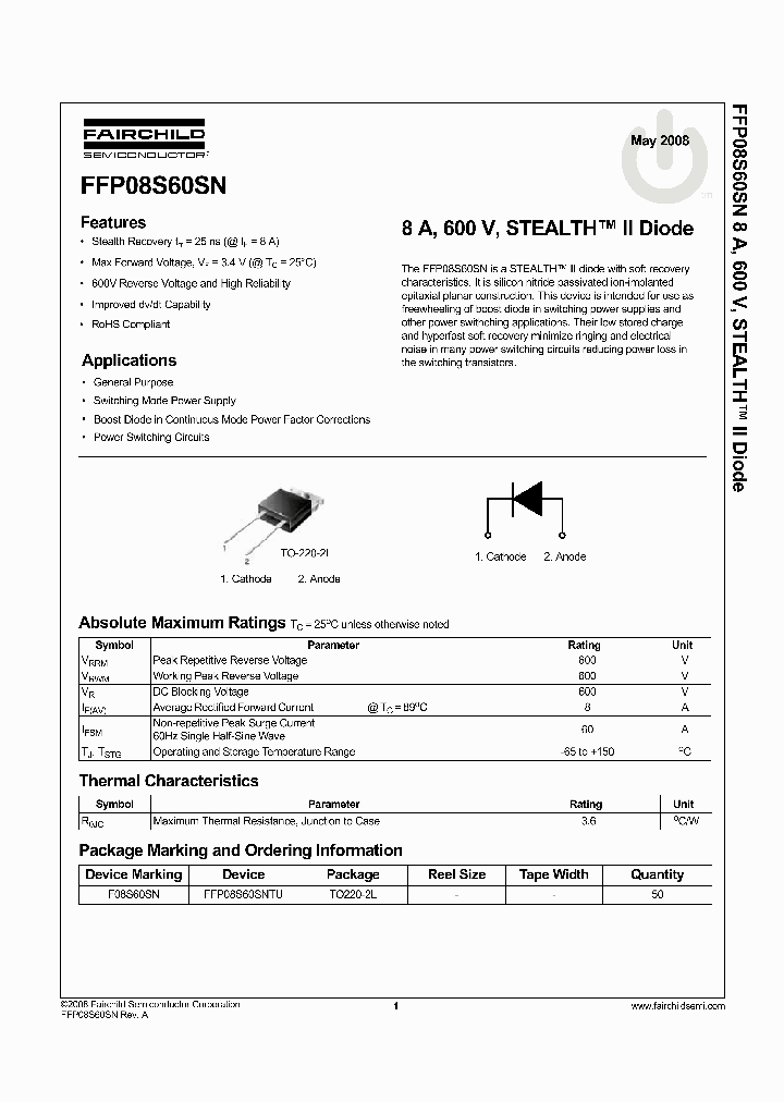 FFP08S60SN_8305903.PDF Datasheet