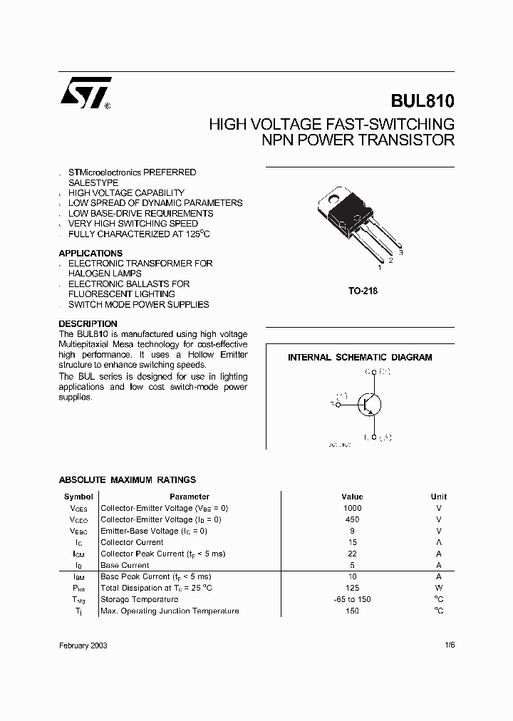 BUL810_8306745.PDF Datasheet