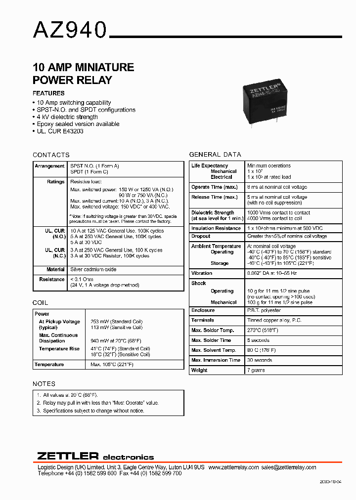 AZ940-1A-18DS_8310932.PDF Datasheet