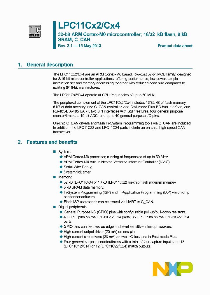 LPC11C12FBD48_8311552.PDF Datasheet