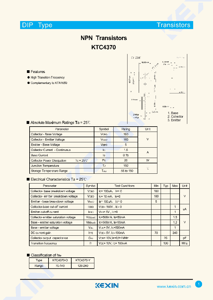 KTC4370-Y_8314827.PDF Datasheet