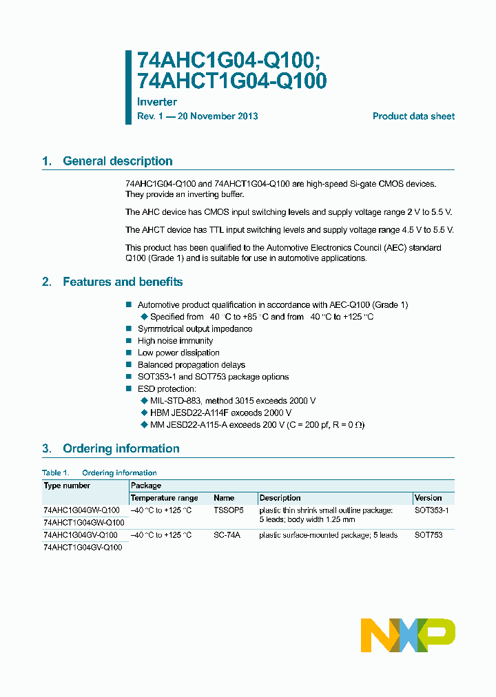 74AHCT1G04GV-Q100_8315974.PDF Datasheet