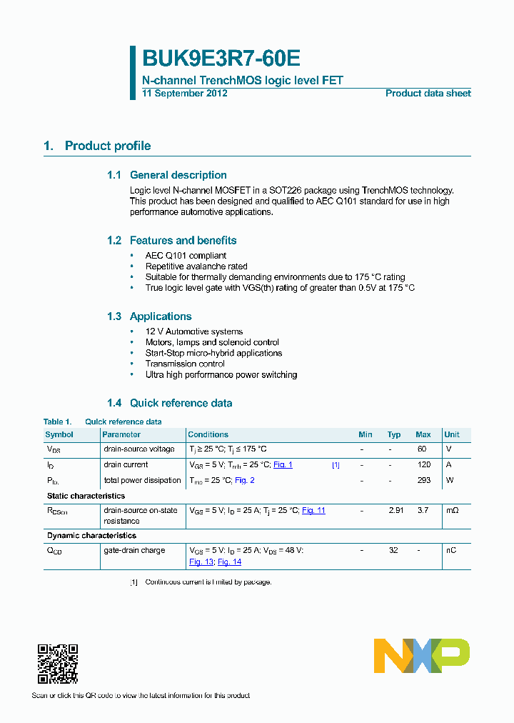 BUK9E3R7-60E_8321434.PDF Datasheet