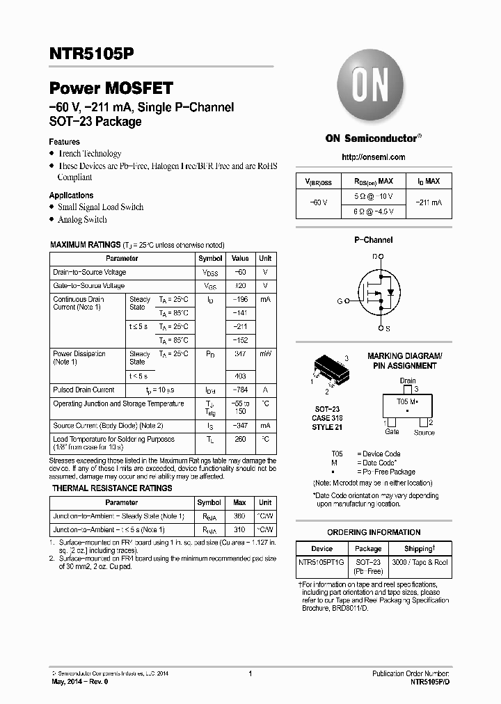 NTR5105P_8324933.PDF Datasheet