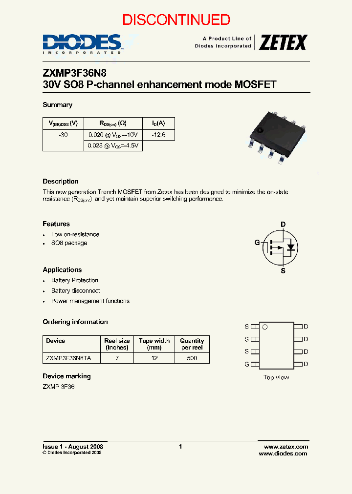 ZXMP3F36N8_8326211.PDF Datasheet