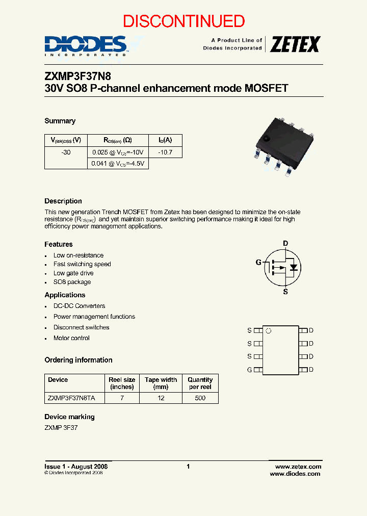 ZXMP3F37N8_8326214.PDF Datasheet