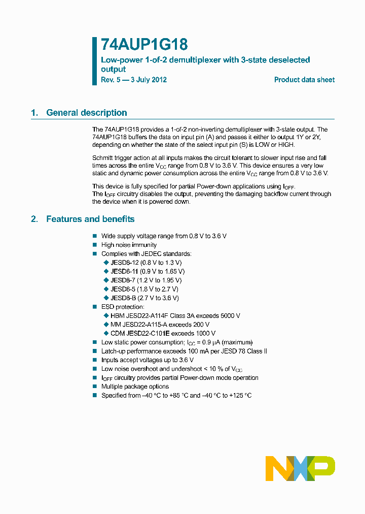 74AUP1G18GF_8326914.PDF Datasheet