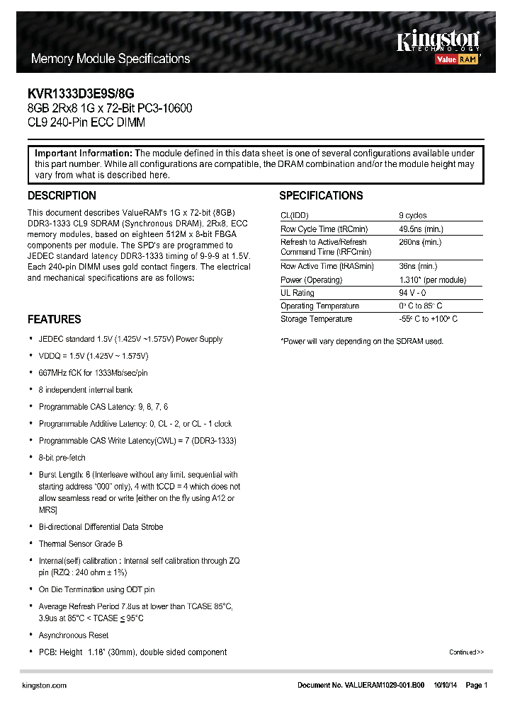 KVR1333D3E9S-8G_8326896.PDF Datasheet
