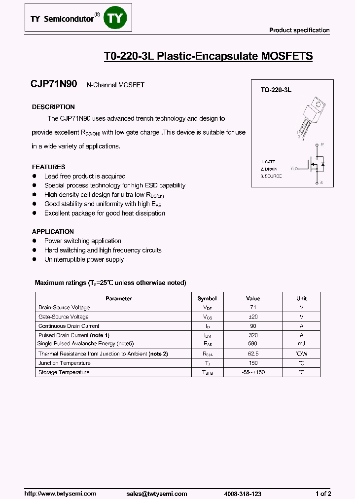 CJP71N90-TO220-3L_8327243.PDF Datasheet