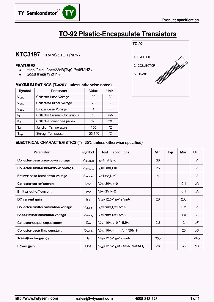 KTC3197_8327482.PDF Datasheet