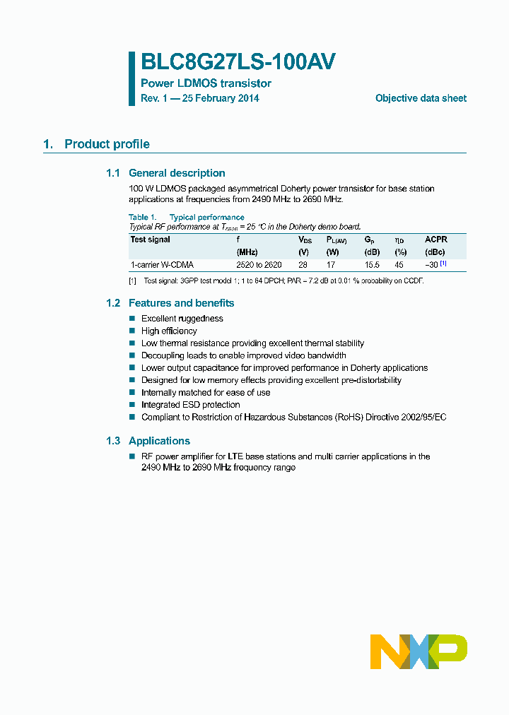 BLC8G27LS-100AV_8329631.PDF Datasheet