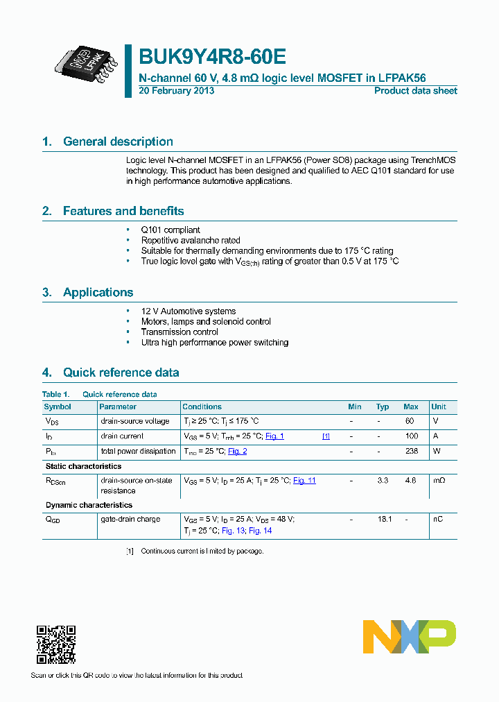 BUK9Y4R8-60E_8330260.PDF Datasheet