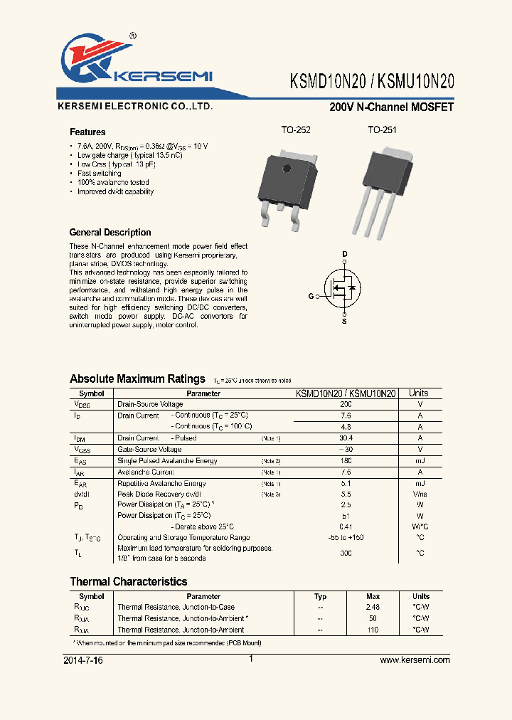 KSMD10N20_8332187.PDF Datasheet