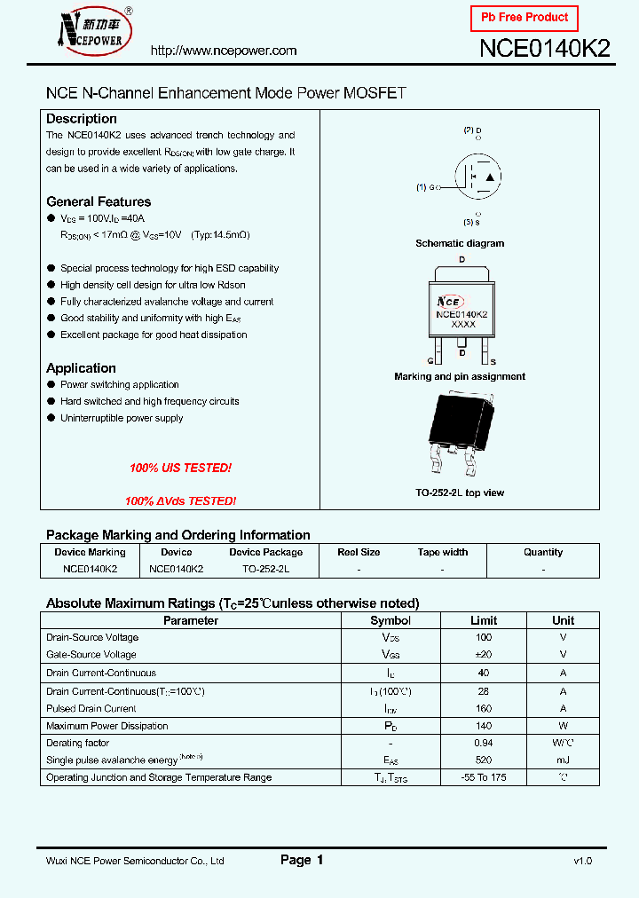 NCE0140K2_8332581.PDF Datasheet