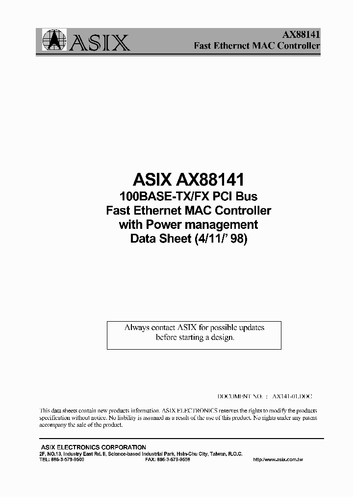 AX88141_8333331.PDF Datasheet