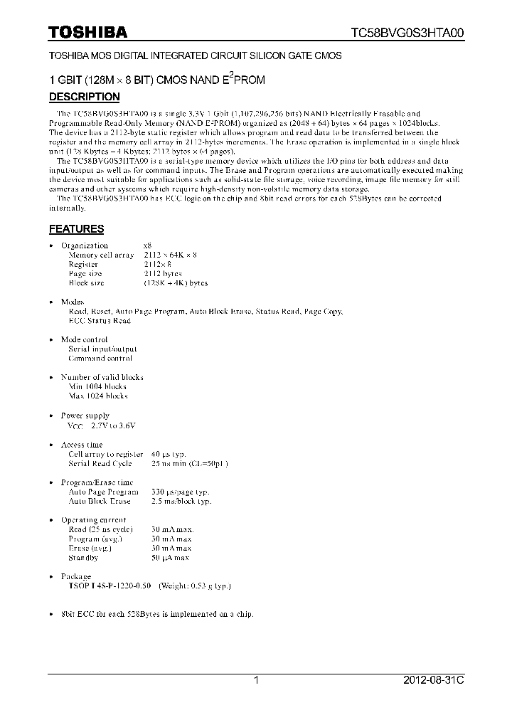 TC58BVG0S3HTA00_8338115.PDF Datasheet