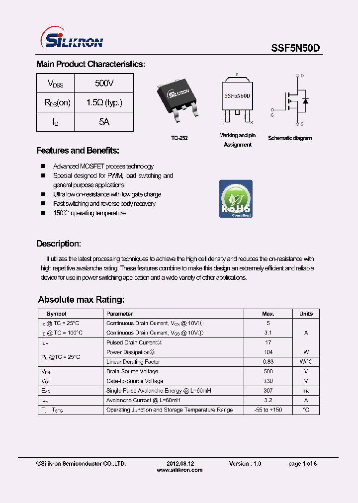 SSF5N50D_8339126.PDF Datasheet