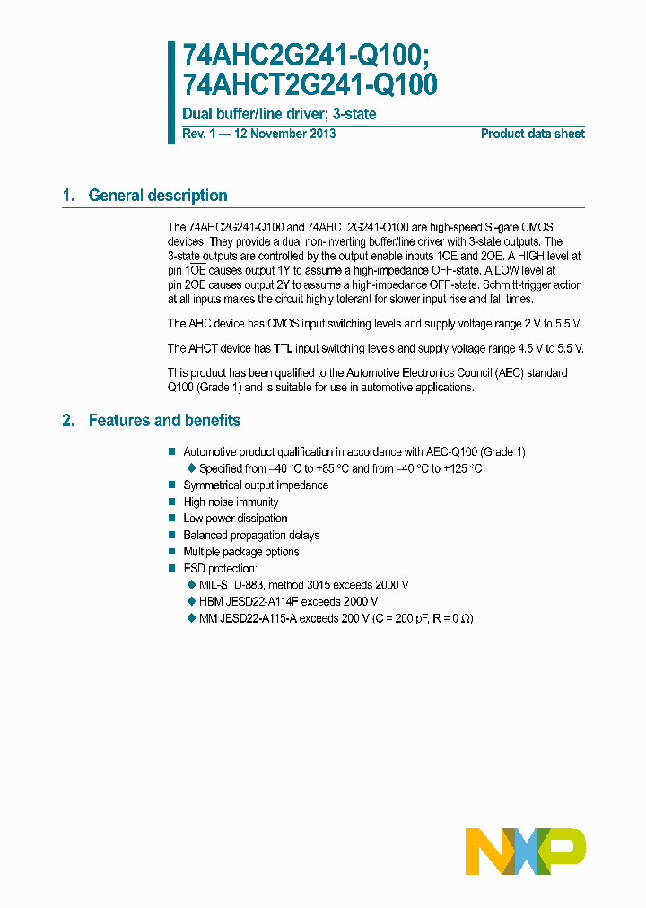 74AHC2G241DC-Q100_8340205.PDF Datasheet