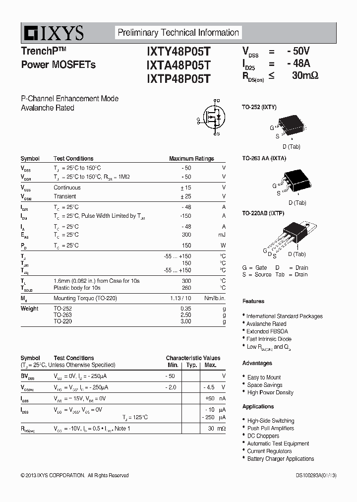 IXTY48P05T_8342865.PDF Datasheet