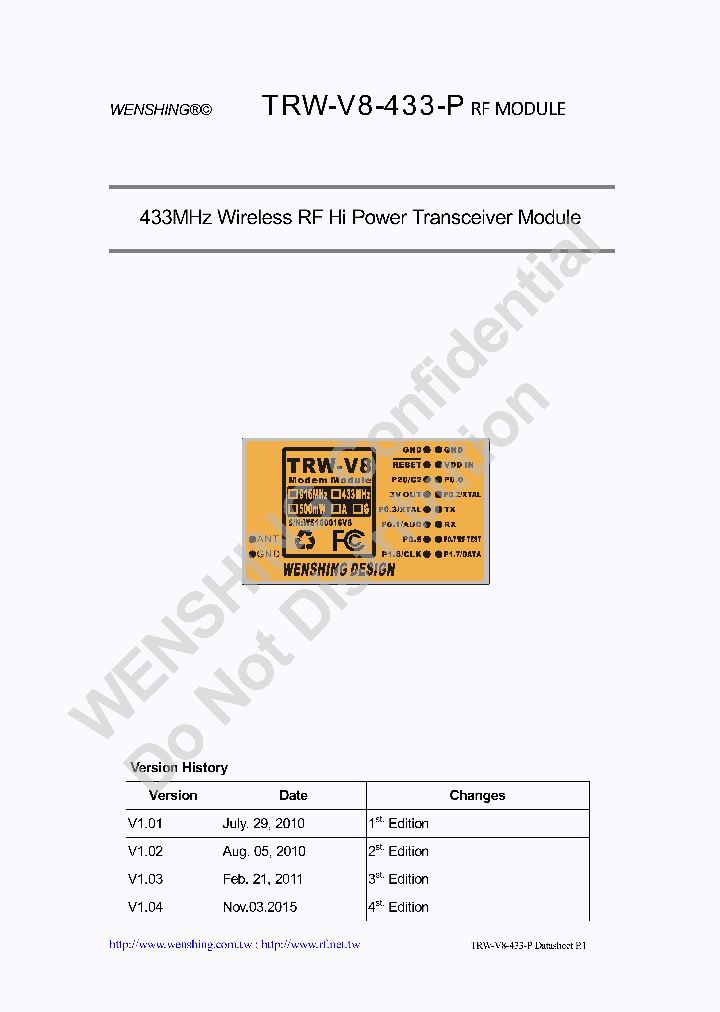 TRW-V8-433-P_8346725.PDF Datasheet