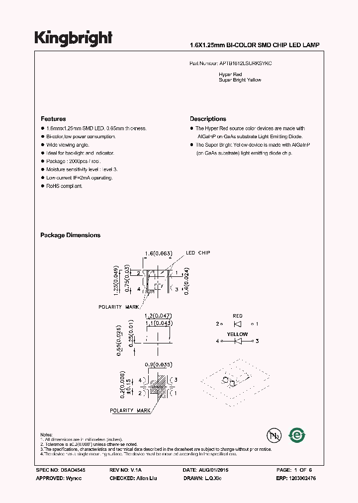 APTB1612LSURKSYKC_8351573.PDF Datasheet