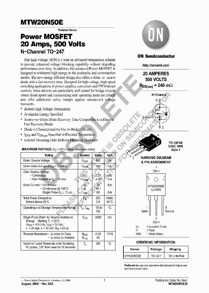 MTW20N50E_8352417.PDF Datasheet