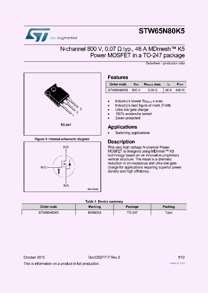 STW65N80K5_8356359.PDF Datasheet