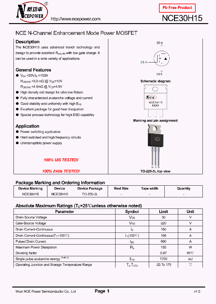 NCE30H15_8356440.PDF Datasheet