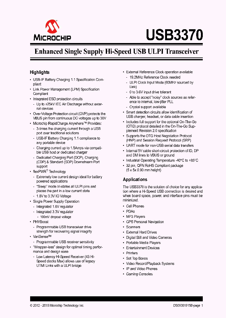 USB3370_8363702.PDF Datasheet