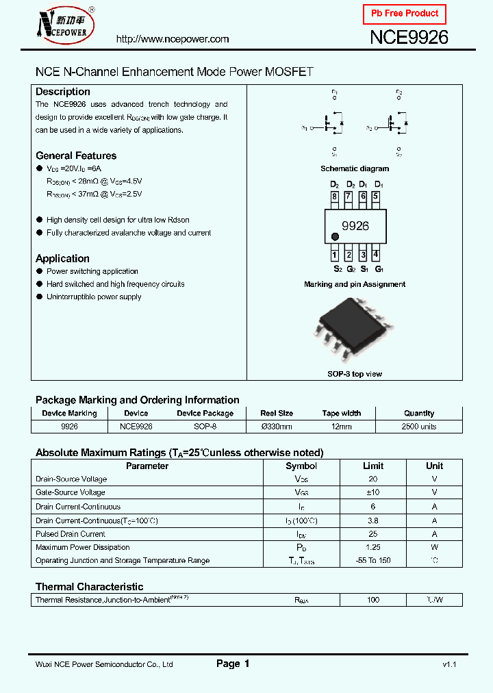 NCE9926_8365790.PDF Datasheet