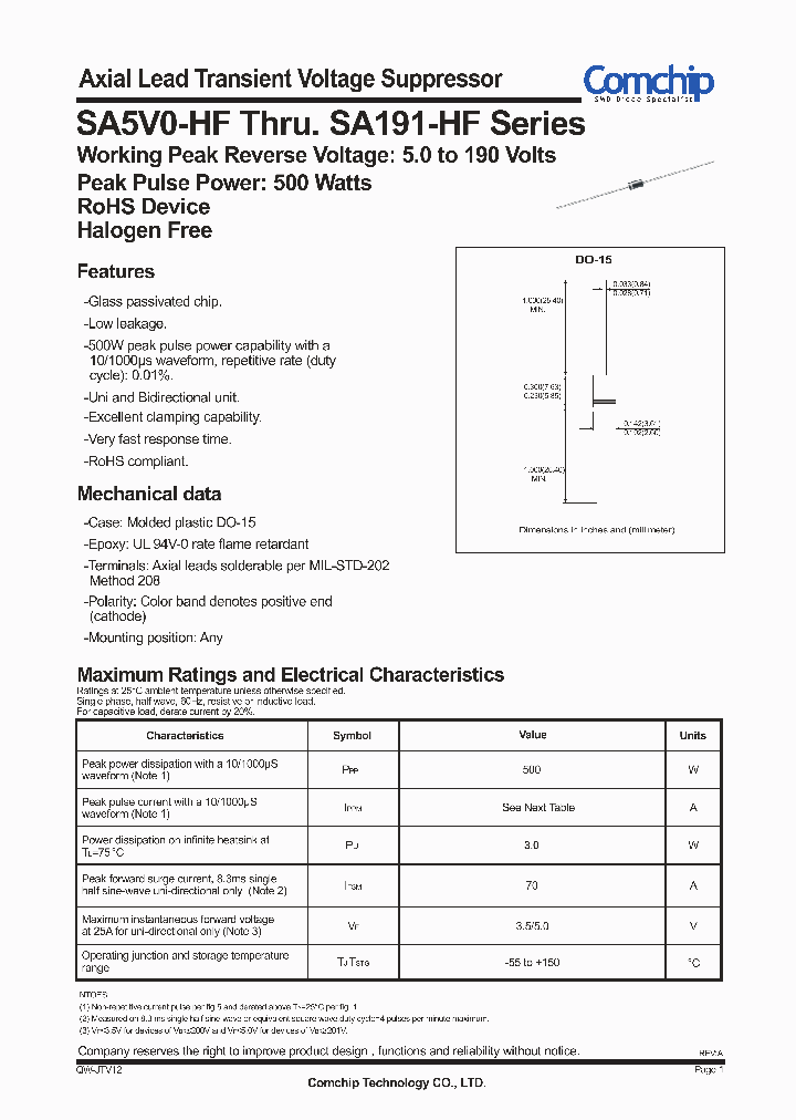 SA7V0A-HF_8366679.PDF Datasheet