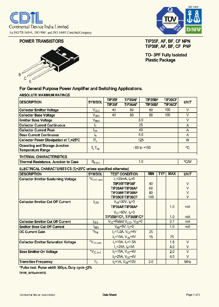 TIP36AF_8371605.PDF Datasheet