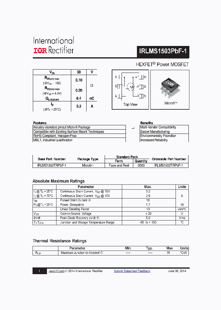 IRLMS1503PBF-1_8382381.PDF Datasheet