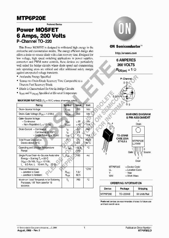 MTP6P20E_8388346.PDF Datasheet