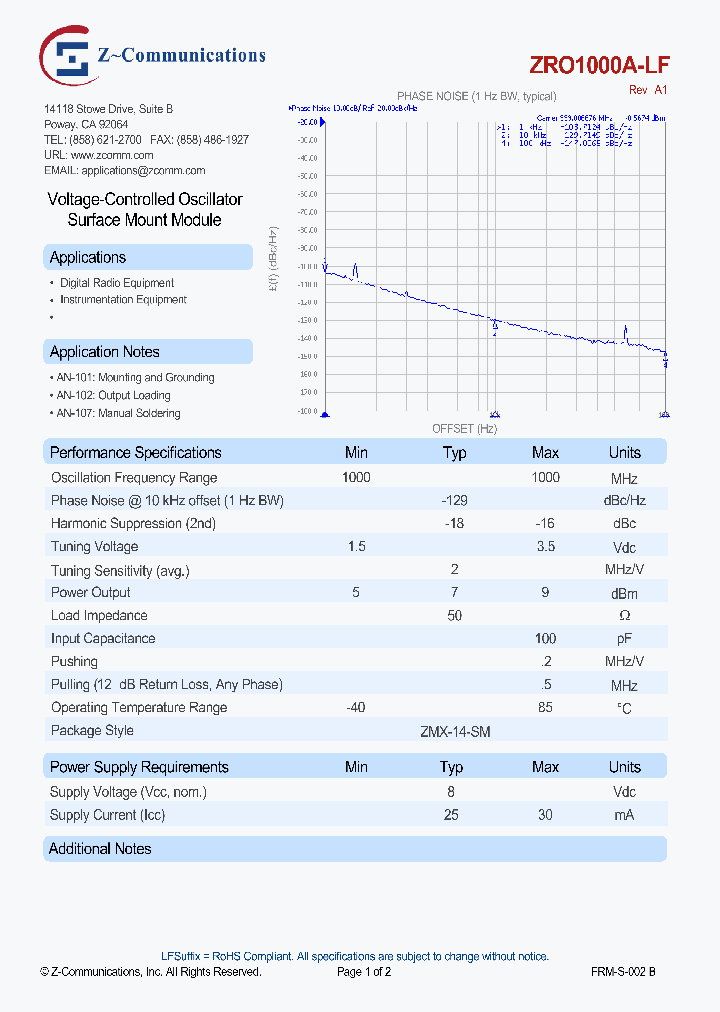 ZRO1000A-LF_8390484.PDF Datasheet