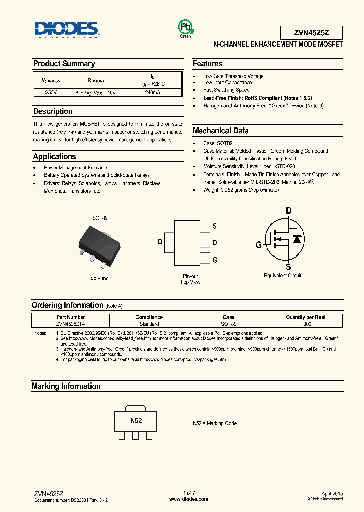 ZVN4525Z-15_8392982.PDF Datasheet