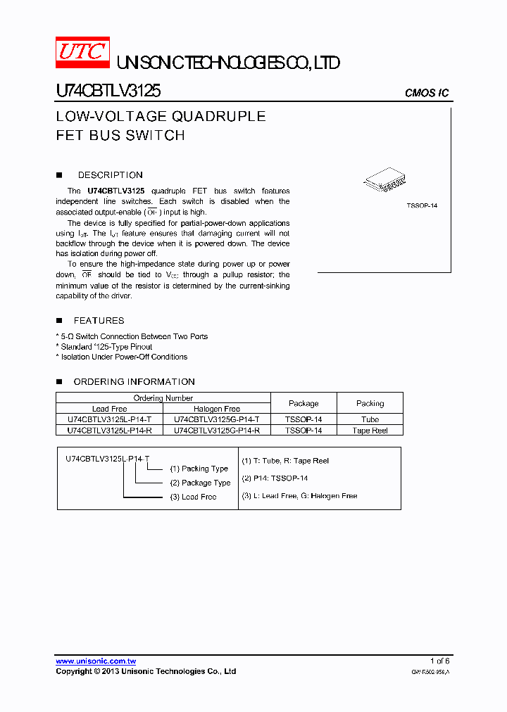 U74CBTLV3125_8401150.PDF Datasheet