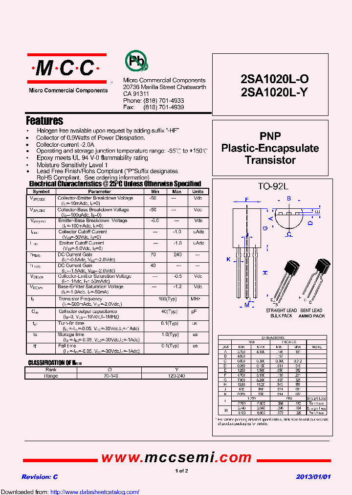 2SA1020L-Y_8413925.PDF Datasheet