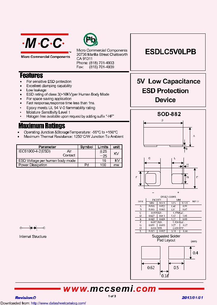 ESDLC5V0LPB_8420532.PDF Datasheet