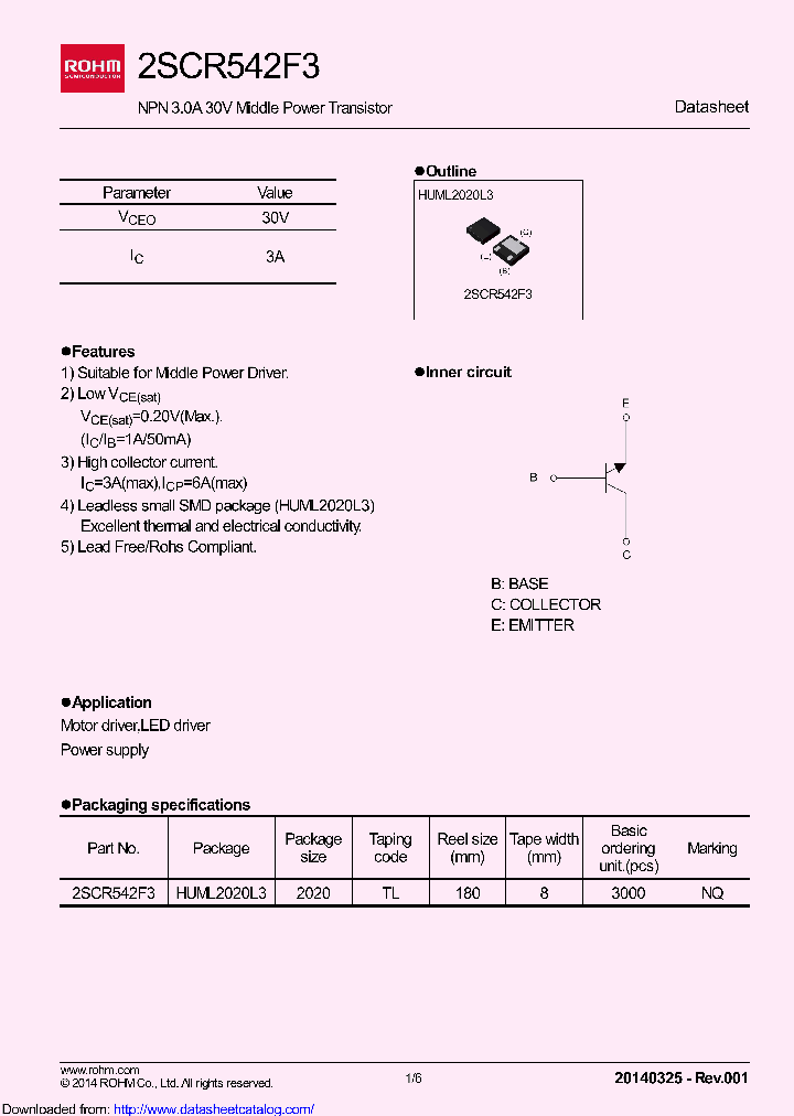 2SCR542F3TL_8431201.PDF Datasheet