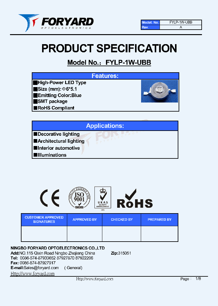 FYLP-1W-UBB_8474241.PDF Datasheet