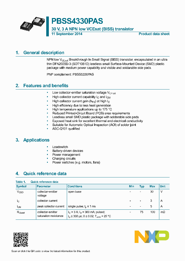 PBSS4330PAS-15_8481186.PDF Datasheet