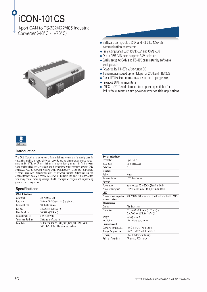 ICON-101CS_8482022.PDF Datasheet