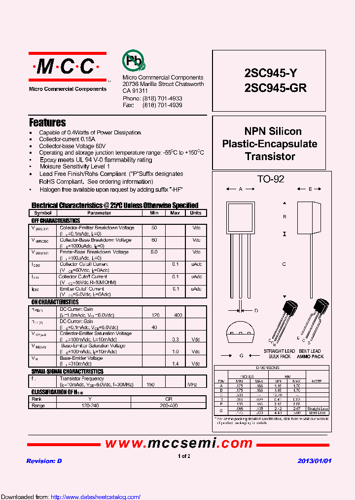 2SC945-Y_8509389.PDF Datasheet